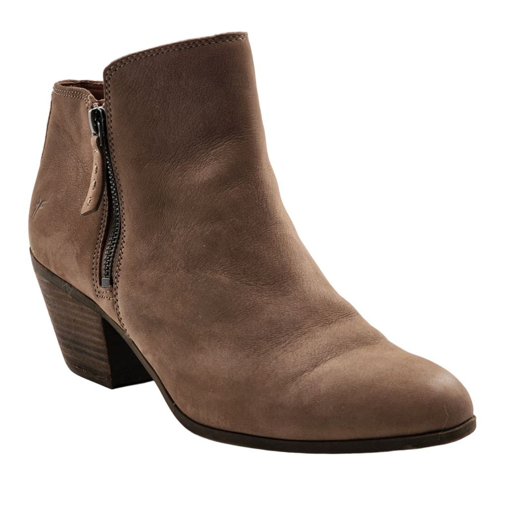 FRYE Judith Double Zip Leather Ankle Boots Brown Size 10